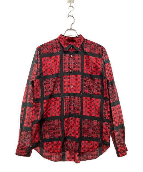 BLACK COMME des GARCONS（ブラックコムデギャルソン）BLACK COMME des GARCONS (ブラックコムデギャルソン) 長袖シャツ ブラック×レッド サイズ:Lの古着・服飾アイテム
