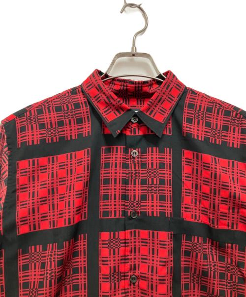BLACK COMME des GARCONS（ブラックコムデギャルソン）BLACK COMME des GARCONS (ブラックコムデギャルソン) 長袖シャツ ブラック×レッド サイズ:Lの古着・服飾アイテム