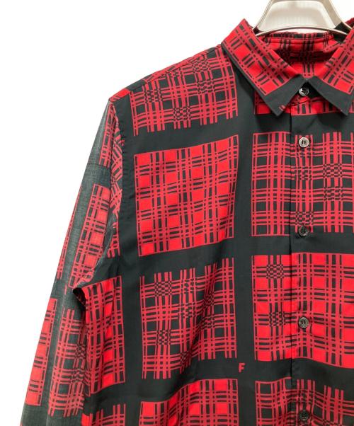 BLACK COMME des GARCONS（ブラックコムデギャルソン）BLACK COMME des GARCONS (ブラックコムデギャルソン) 長袖シャツ ブラック×レッド サイズ:Lの古着・服飾アイテム