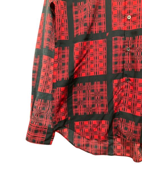 BLACK COMME des GARCONS（ブラックコムデギャルソン）BLACK COMME des GARCONS (ブラックコムデギャルソン) 長袖シャツ ブラック×レッド サイズ:Lの古着・服飾アイテム