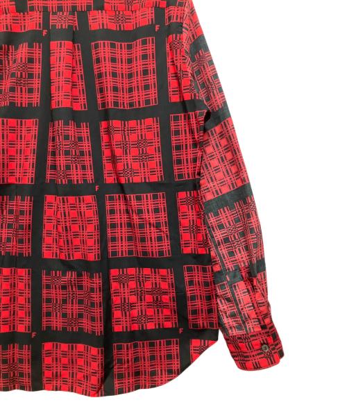 BLACK COMME des GARCONS（ブラックコムデギャルソン）BLACK COMME des GARCONS (ブラックコムデギャルソン) 長袖シャツ ブラック×レッド サイズ:Lの古着・服飾アイテム