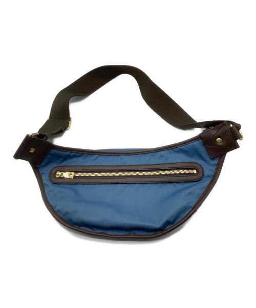 HUNTING WORLD（ハンティングワールド）HUNTING WORLD (ハンティングワールド) ウエストバッグ ブルー×ブラウンの古着・服飾アイテム