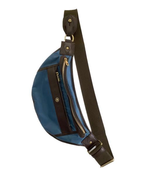 HUNTING WORLD（ハンティングワールド）HUNTING WORLD (ハンティングワールド) ウエストバッグ ブルー×ブラウンの古着・服飾アイテム