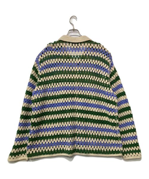 JOURNAL STANDARD relume（ジャーナルスタンダード レリューム）JOURNAL STANDARD relume (ジャーナルスタンダード レリューム) 薄手カーディガン グリーン×パープル サイズ:Mの古着・服飾アイテム