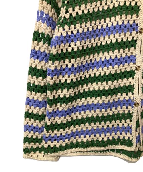 JOURNAL STANDARD relume（ジャーナルスタンダード レリューム）JOURNAL STANDARD relume (ジャーナルスタンダード レリューム) 薄手カーディガン グリーン×パープル サイズ:Mの古着・服飾アイテム