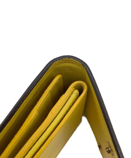 CELINE（セリーヌ）CELINE (セリーヌ) 3つ折り財布 ブラック×イエローの古着・服飾アイテム