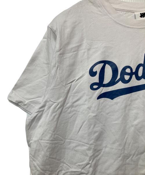 UNDEFEATED（アンディフィーテッド）UNDEFEATED (アンディフィーテッド) LA DODGERS (ロサンゼルス・ドジャース) New Era (ニューエラ) プリントTシャツ ホワイト×ブルー サイズ:XLの古着・服飾アイテム