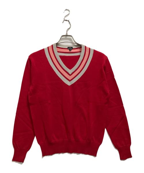 PAUL SMITH（ポールスミス）Paul Smith (ポールスミス) 薄手ニット レッド サイズ:Mの古着・服飾アイテム