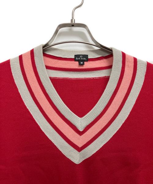 PAUL SMITH（ポールスミス）Paul Smith (ポールスミス) 薄手ニット レッド サイズ:Mの古着・服飾アイテム