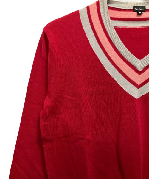 PAUL SMITH（ポールスミス）Paul Smith (ポールスミス) 薄手ニット レッド サイズ:Mの古着・服飾アイテム