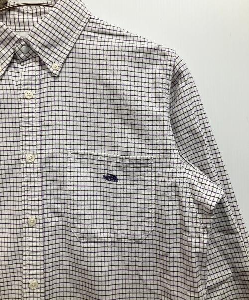 THE NORTHFACE PURPLELABEL（ザ・ノースフェイス パープルレーベル）THE NORTHFACE PURPLELABEL (ザ・ノースフェイス パープルレーベル) 長袖シャツ ホワイト×パープル サイズ:Mの古着・服飾アイテム