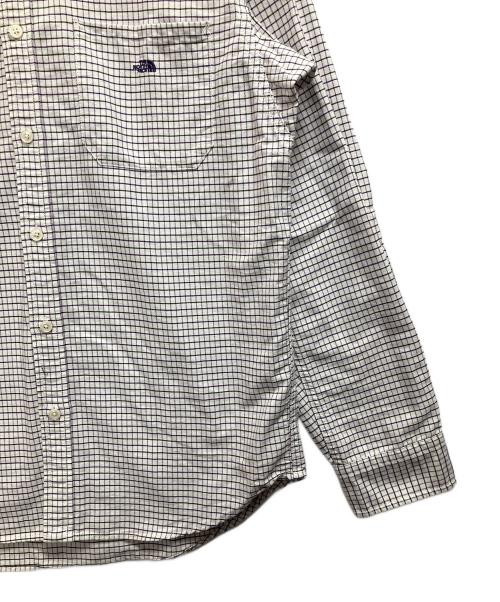 THE NORTHFACE PURPLELABEL（ザ・ノースフェイス パープルレーベル）THE NORTHFACE PURPLELABEL (ザ・ノースフェイス パープルレーベル) 長袖シャツ ホワイト×パープル サイズ:Mの古着・服飾アイテム