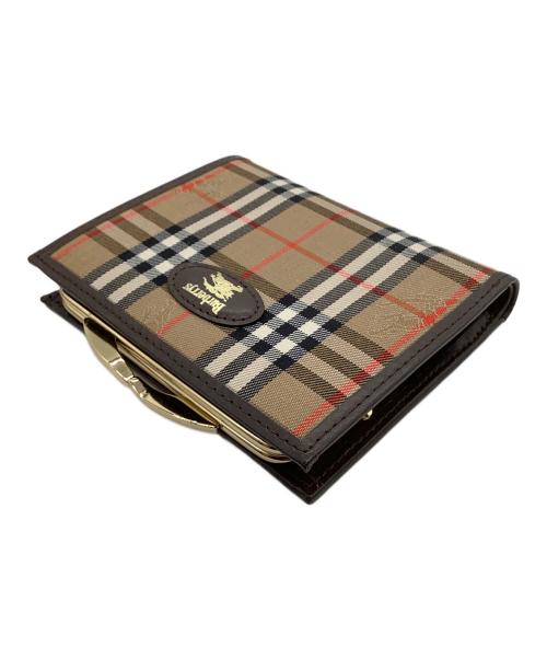 Burberry's（バーバリーズ）Burberry's (バーバリーズ) 2つ折り財布 ブラウン×ベージュの古着・服飾アイテム