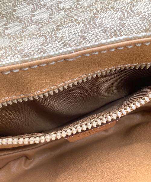 CELINE（セリーヌ）CELINE (セリーヌ) トリオンフ　ショルダーバッグ ベージュ×ブラウンの古着・服飾アイテム