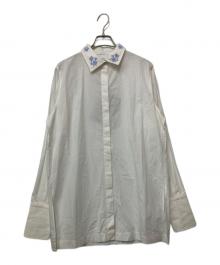 patou（パトゥ）の古着「刺繍カラーシャツ」｜ホワイト