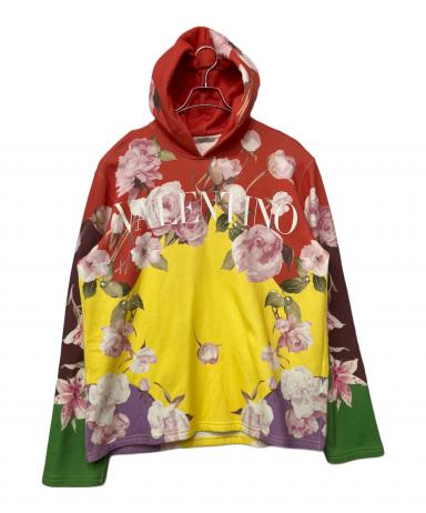 大幅値下 美品 ヴァレンティノ ブラック パーカー 花柄刺繍 L ロゴ 中古・古着通販】VALENTINO (ヴァレンティノ) フライングフラワー
