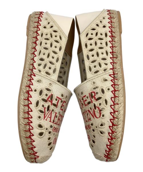 VALENTINO GARAVANI（ヴァレンティノ・ガラヴァーニ）VALENTINO GARAVANI (ヴァレンティノ・ガラヴァーニ) エスパドリーユ ベージュ×レッド サイズ:37の古着・服飾アイテム