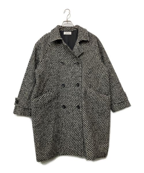 Mila Owen（ミラオーウェン）Mila Owen (ミラオーウェン) ミックスカラーミディステンカラーコート グレー サイズ:1の古着・服飾アイテム