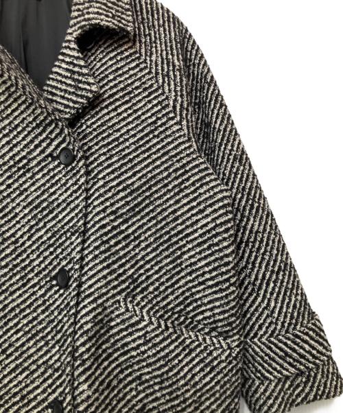 Mila Owen（ミラオーウェン）Mila Owen (ミラオーウェン) ミックスカラーミディステンカラーコート グレー サイズ:1の古着・服飾アイテム