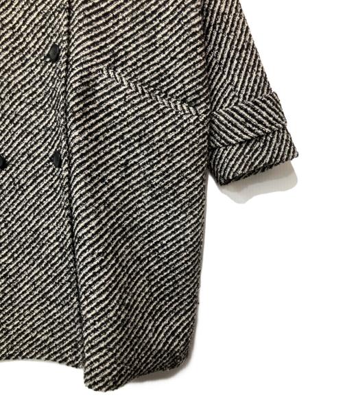 Mila Owen（ミラオーウェン）Mila Owen (ミラオーウェン) ミックスカラーミディステンカラーコート グレー サイズ:1の古着・服飾アイテム