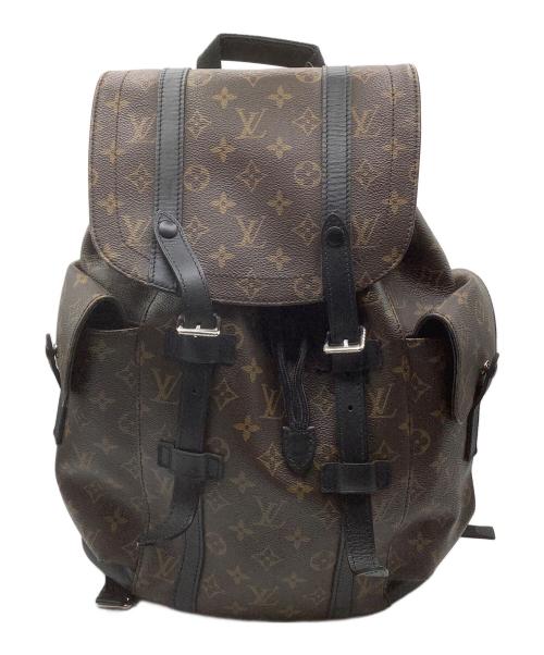 LOUIS VUITTON（ルイ ヴィトン）LOUIS VUITTON (ルイ ヴィトン) モノグラム	マカサー クリストファーMM　バックパック ブラウン×ブラックの古着・服飾アイテム