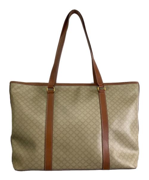 CELINE（セリーヌ）CELINE (セリーヌ) マカダム　トートバッグ ベージュ×ブラウンの古着・服飾アイテム