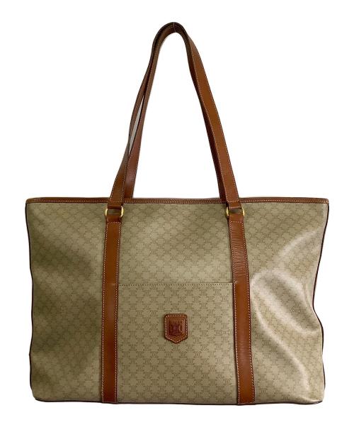 CELINE（セリーヌ）CELINE (セリーヌ) マカダム　トートバッグ ベージュ×ブラウンの古着・服飾アイテム