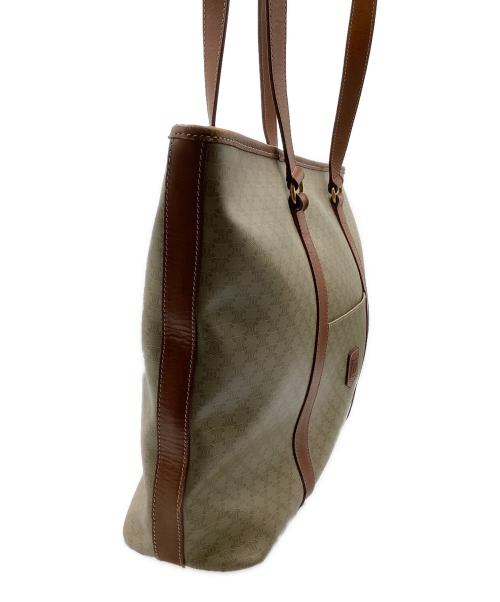 CELINE（セリーヌ）CELINE (セリーヌ) マカダム　トートバッグ ベージュ×ブラウンの古着・服飾アイテム