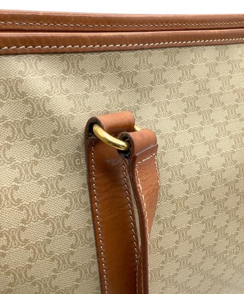 CELINE（セリーヌ）CELINE (セリーヌ) マカダム　トートバッグ ベージュ×ブラウンの古着・服飾アイテム
