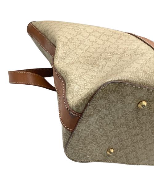 CELINE（セリーヌ）CELINE (セリーヌ) マカダム　トートバッグ ベージュ×ブラウンの古着・服飾アイテム