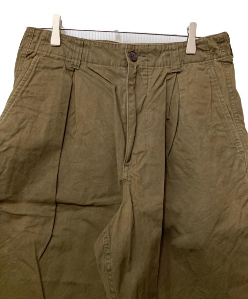 KUON（クオン）KUON (クオン) Weather Cloth Wide Pants カーキ サイズ:Sの古着・服飾アイテム
