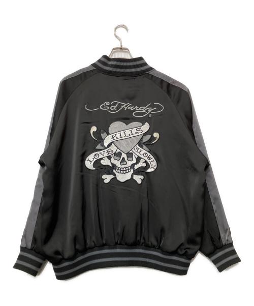 Ed Hardy（エド ハーディー）ED HARDY (エド ハーディー) スカジャン ブラック サイズ:Lの古着・服飾アイテム