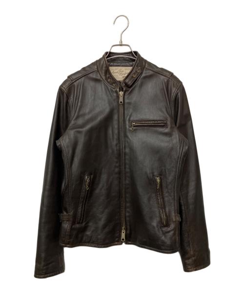 AVIREX（アヴィレックス）AVIREX (アヴィレックス) シングルライダースジャケット ブラウン サイズ:38の古着・服飾アイテム