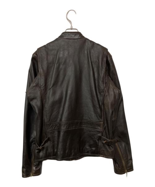 AVIREX（アヴィレックス）AVIREX (アヴィレックス) シングルライダースジャケット ブラウン サイズ:38の古着・服飾アイテム