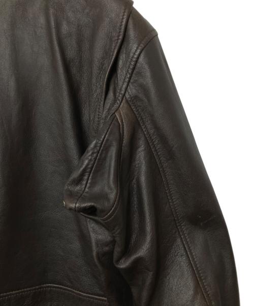 AVIREX（アヴィレックス）AVIREX (アヴィレックス) シングルライダースジャケット ブラウン サイズ:38の古着・服飾アイテム