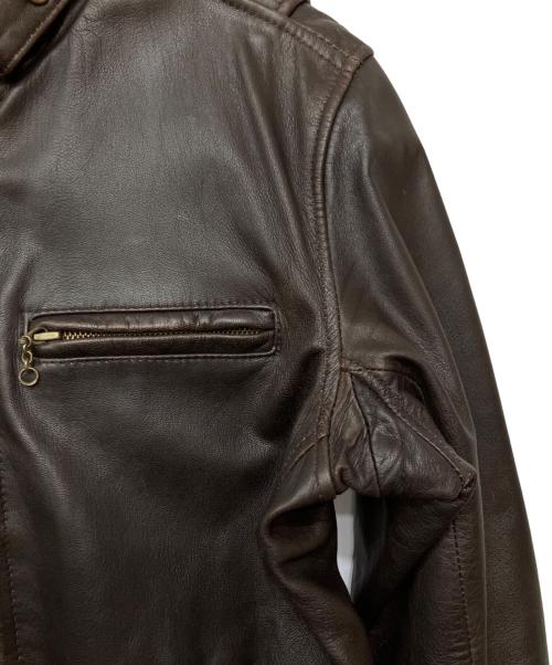 AVIREX（アヴィレックス）AVIREX (アヴィレックス) シングルライダースジャケット ブラウン サイズ:38の古着・服飾アイテム