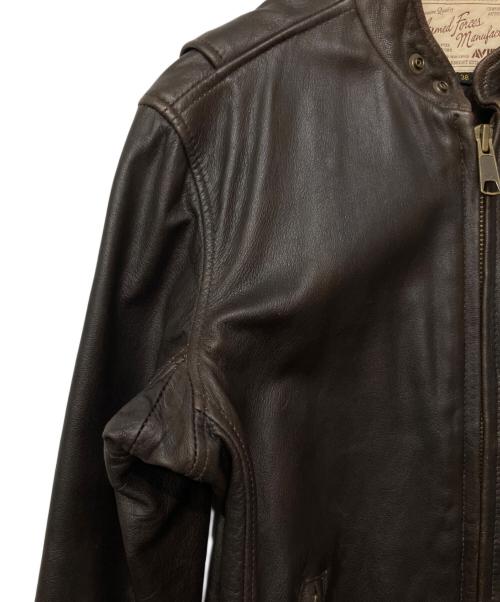 AVIREX（アヴィレックス）AVIREX (アヴィレックス) シングルライダースジャケット ブラウン サイズ:38の古着・服飾アイテム