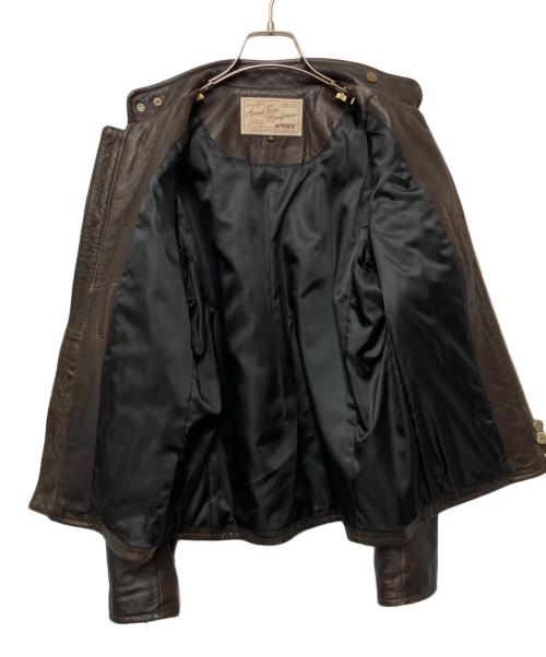 AVIREX（アヴィレックス）AVIREX (アヴィレックス) シングルライダースジャケット ブラウン サイズ:38の古着・服飾アイテム