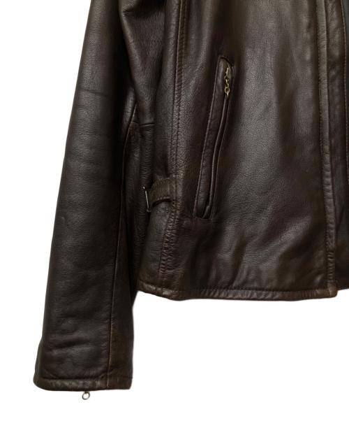 AVIREX（アヴィレックス）AVIREX (アヴィレックス) シングルライダースジャケット ブラウン サイズ:38の古着・服飾アイテム