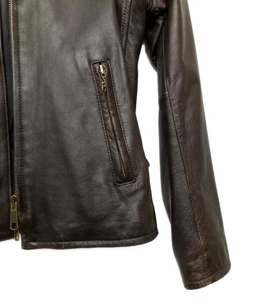 AVIREX（アヴィレックス）AVIREX (アヴィレックス) シングルライダースジャケット ブラウン サイズ:38の古着・服飾アイテム