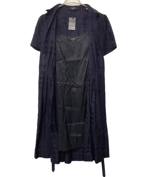 BURBERRY LONDON（バーバリーロンドン）BURBERRY LONDON (バーバリーロンドン) 半袖ワンピース ネイビー サイズ:40の古着・服飾アイテム