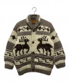 EAGLETイーグレット）の古着「カウチンニットカーディガン」｜アイボリー×ブラウン