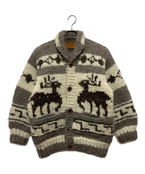 EAGLET（イーグレット）EAGLET (イーグレット) カウチンニットカーディガン アイボリー×ブラウン サイズ:不明の古着・服飾アイテム