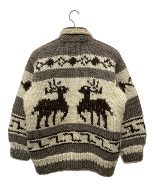 EAGLET（イーグレット）EAGLET (イーグレット) カウチンニットカーディガン アイボリー×ブラウン サイズ:不明の古着・服飾アイテム