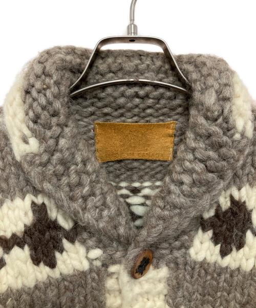 EAGLET（イーグレット）EAGLET (イーグレット) カウチンニットカーディガン アイボリー×ブラウン サイズ:不明の古着・服飾アイテム