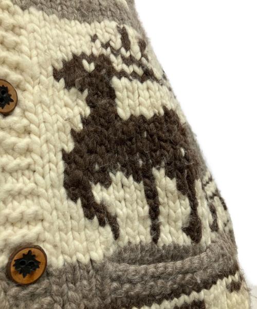 EAGLET（イーグレット）EAGLET (イーグレット) カウチンニットカーディガン アイボリー×ブラウン サイズ:不明の古着・服飾アイテム