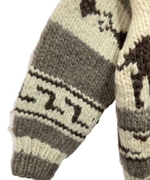 EAGLET（イーグレット）EAGLET (イーグレット) カウチンニットカーディガン アイボリー×ブラウン サイズ:不明の古着・服飾アイテム