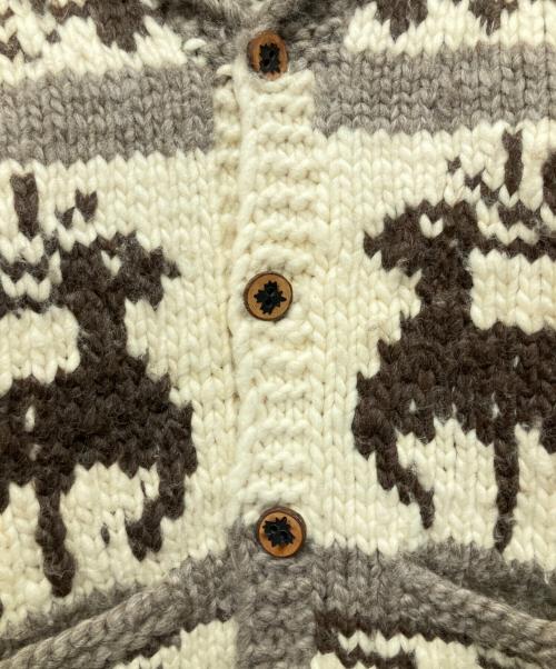 EAGLET（イーグレット）EAGLET (イーグレット) カウチンニットカーディガン アイボリー×ブラウン サイズ:不明の古着・服飾アイテム