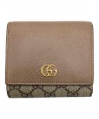 GUCCIグッチ）の古着「GGマーモント　2つ折り財布」｜ベージュ