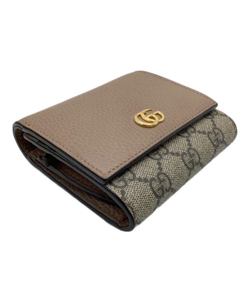 GUCCI（グッチ）GUCCI (グッチ) GGマーモント　2つ折り財布 ベージュの古着・服飾アイテム
